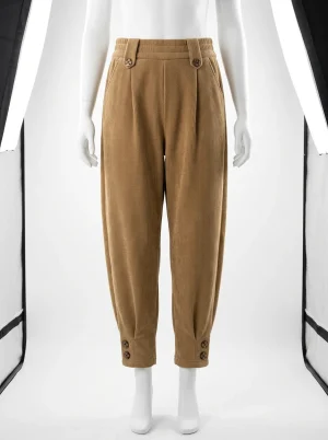 Pantalon velours coton épais sarouel chaud femme - Vue 1 - Pantalon velours