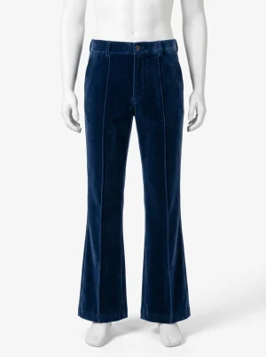 Pantalon velours évasé homme vintage quotidien taille mi-haute - Vue 1 - Pantalon velours
