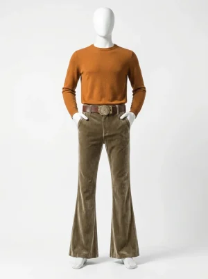 Pantalon velours flare homme style urbain chic - Vue 1 - Pantalon velours