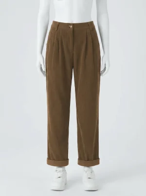 Pantalon velours large femme hiver décontracté - Vue 1 - Pantalon velours