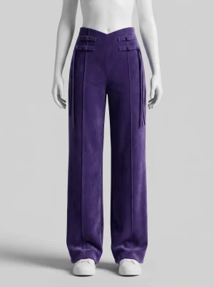 Pantalon velours oversize taille haute décontracté femme - Vue 1 - Pantalon velours