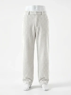 Pantalon velours rayures verticales homme ample décontracté - Vue 1 - Pantalon velours